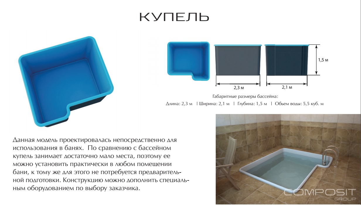 Бассейн КУПЕЛЬ ECOLINE