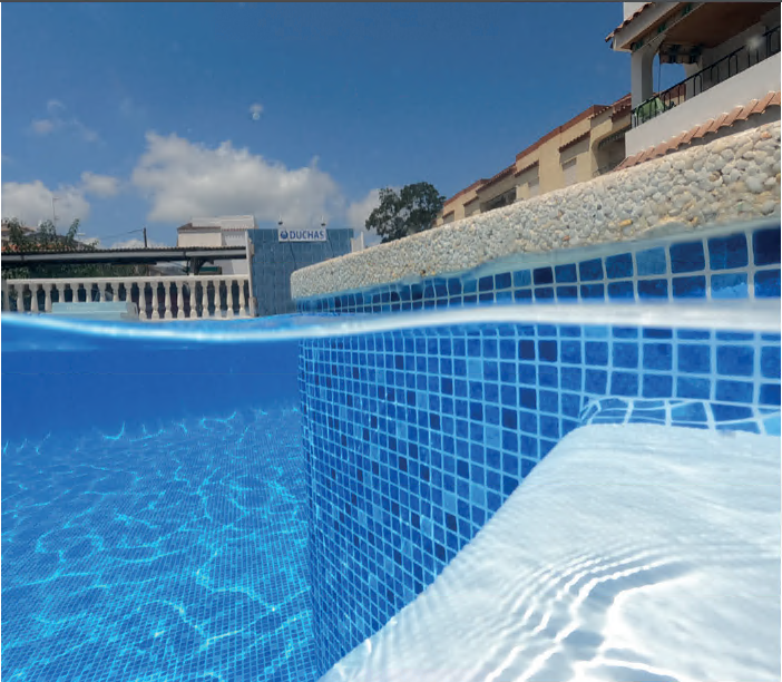 Пленка ПВХ AVfol Decor AD-MOSAIC BLUE, синяя мозаика,1.5 мм, ширина 1.65 м в каталоге e-pool.by